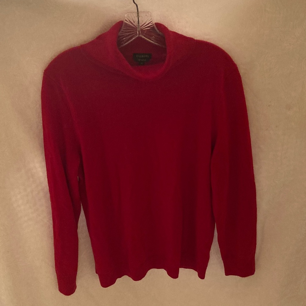Talbots Pure Cashmere Red Turtleneck